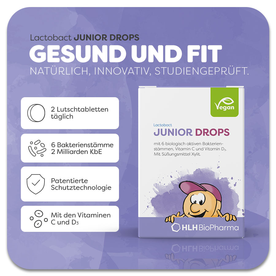 Lactobact JUNIOR DROPS,Darmaufbau, Darmaufbau Kind, Darmsanierung, Immunsystem, Allergie, Probiotika Kind