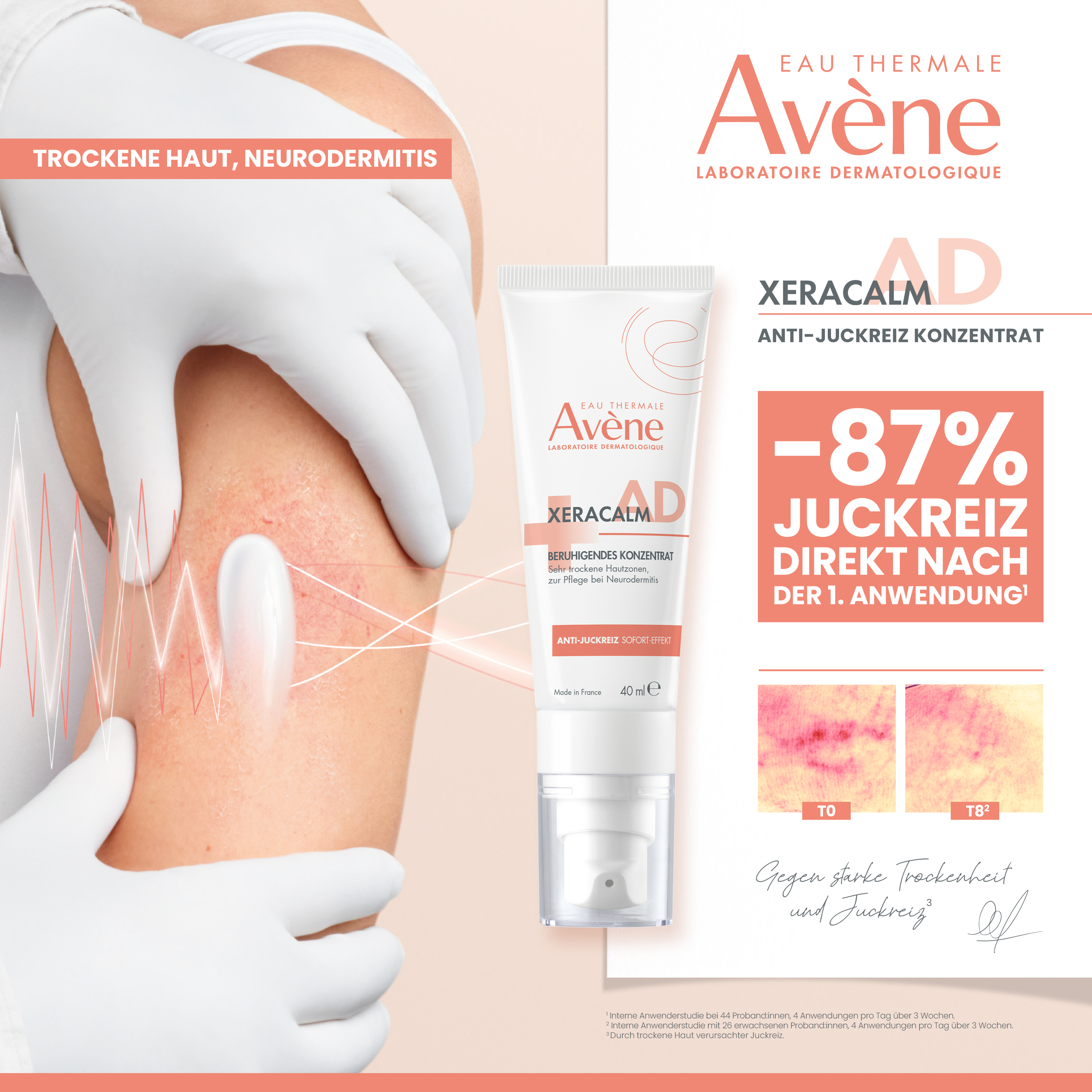 Produkt: Eau Thermale Avène, XERACALM A.D, Anti-Juckreiz Konzentrat. Beruhigendes Konzentrat. 40 ml.