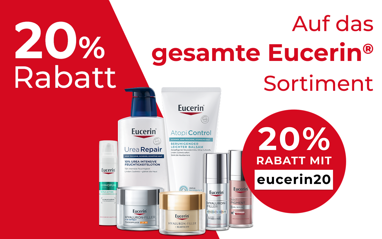 Eucerin Hyaluron-Filler + Elasticity: Kollagen-Elastin-Komplex, Thiamidol, LSF 50 + UVA Schutz.